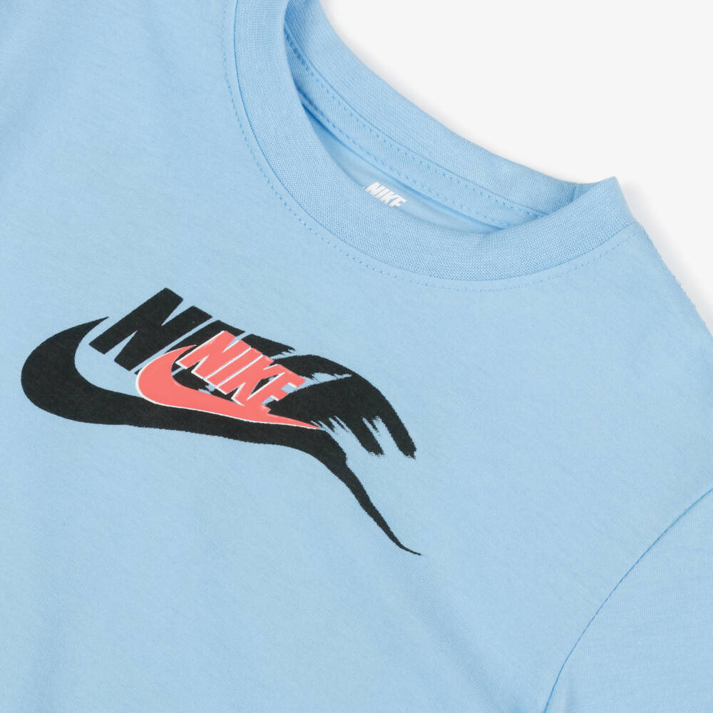 Nike-Boys Soft Blue Logo Tee | Childrensalon Outlet