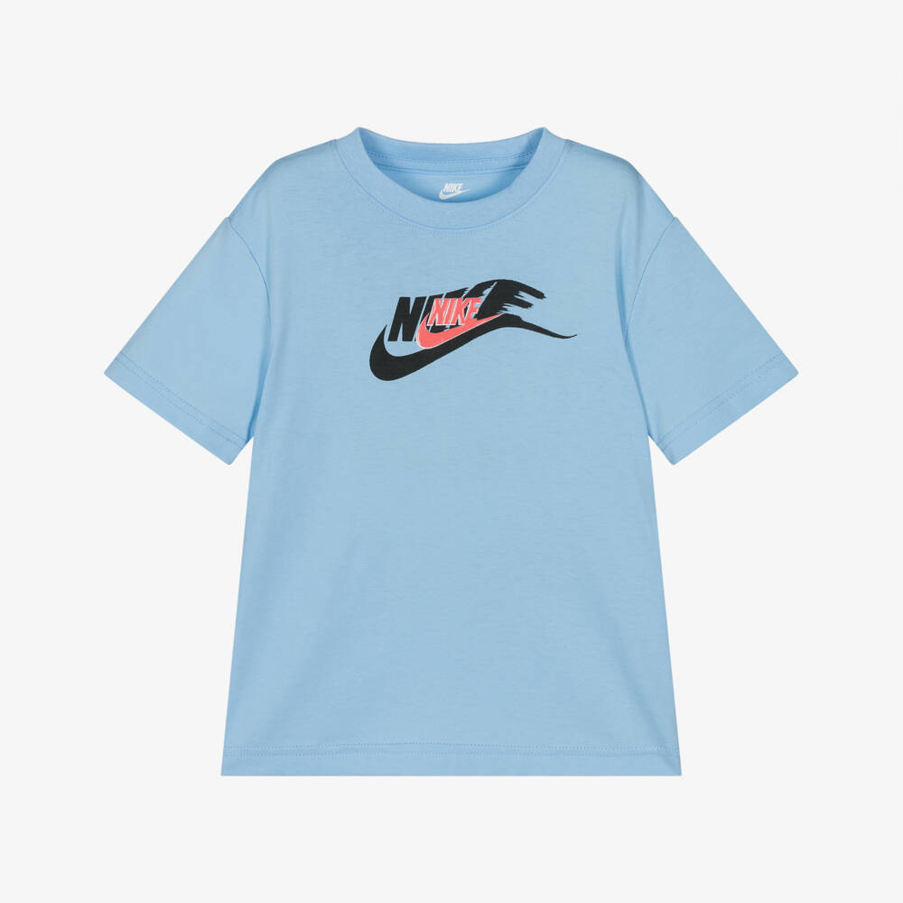 Nike-Boys Soft Blue Logo Tee | Childrensalon Outlet