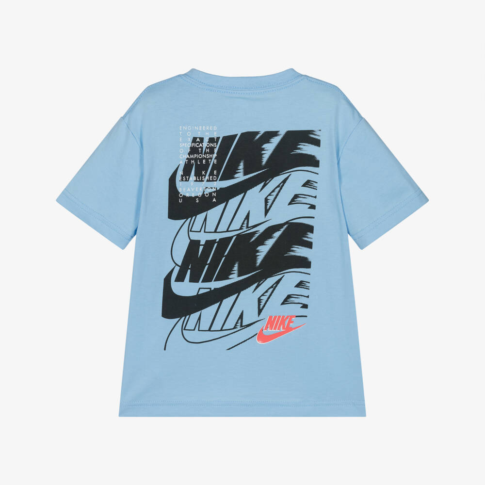 Nike-Boys Soft Blue Logo Tee | Childrensalon Outlet