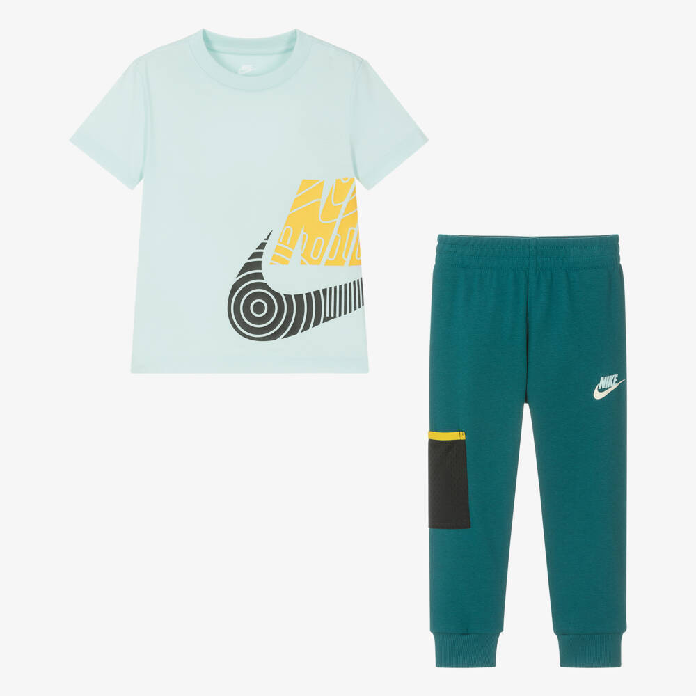 Nike-Boys Teal Logo Jogger Set | Childrensalon Outlet