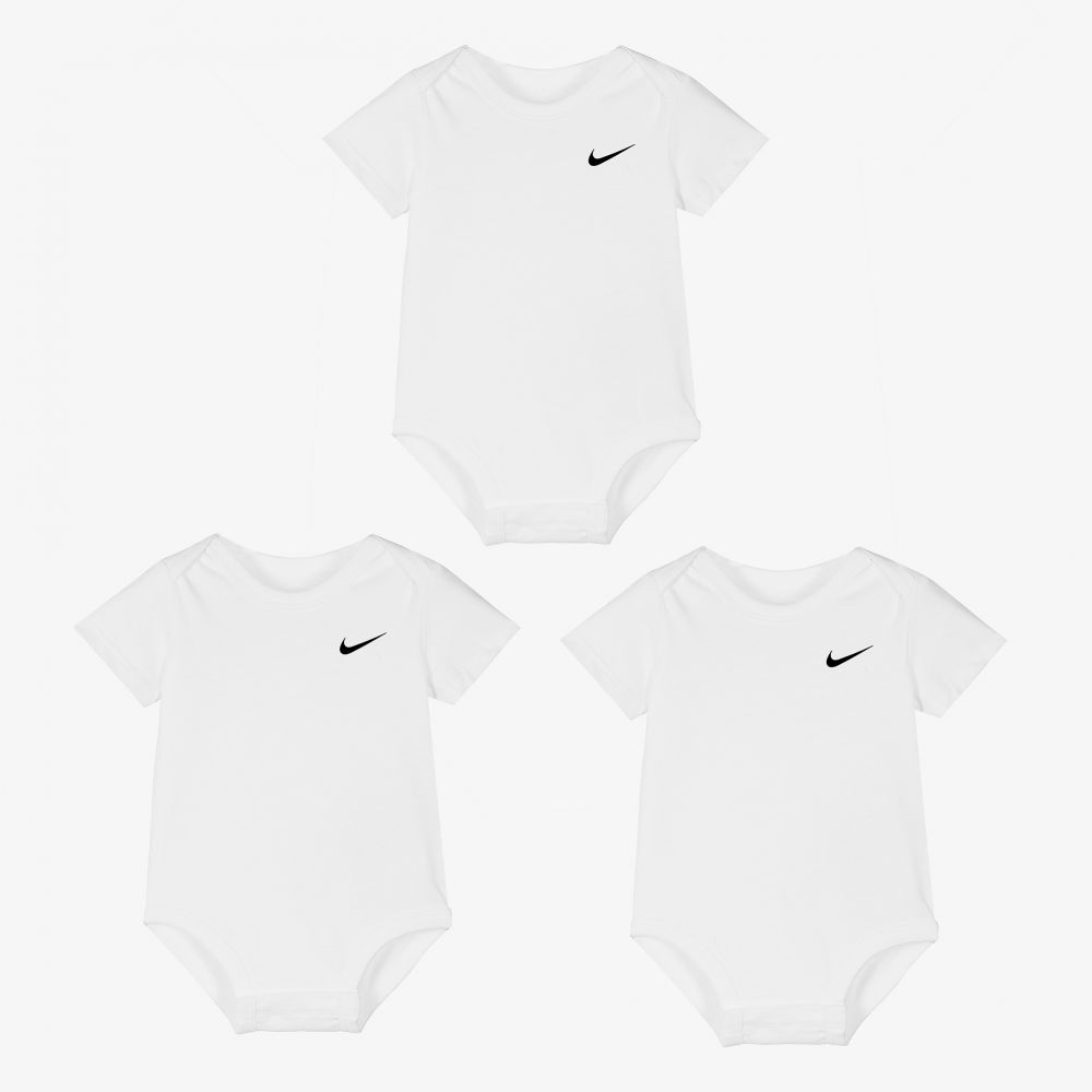 Nike - Boys White Bodyvests (3 Pack) | Childrensalon