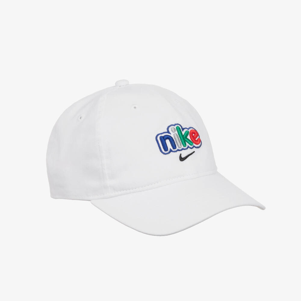 Nike-Boys White Emblem Cotton Hat | Childrensalon Outlet