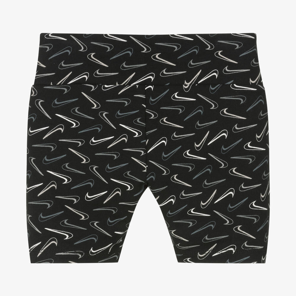 Nike-Girls Black Cotton Shorts | Childrensalon Outlet