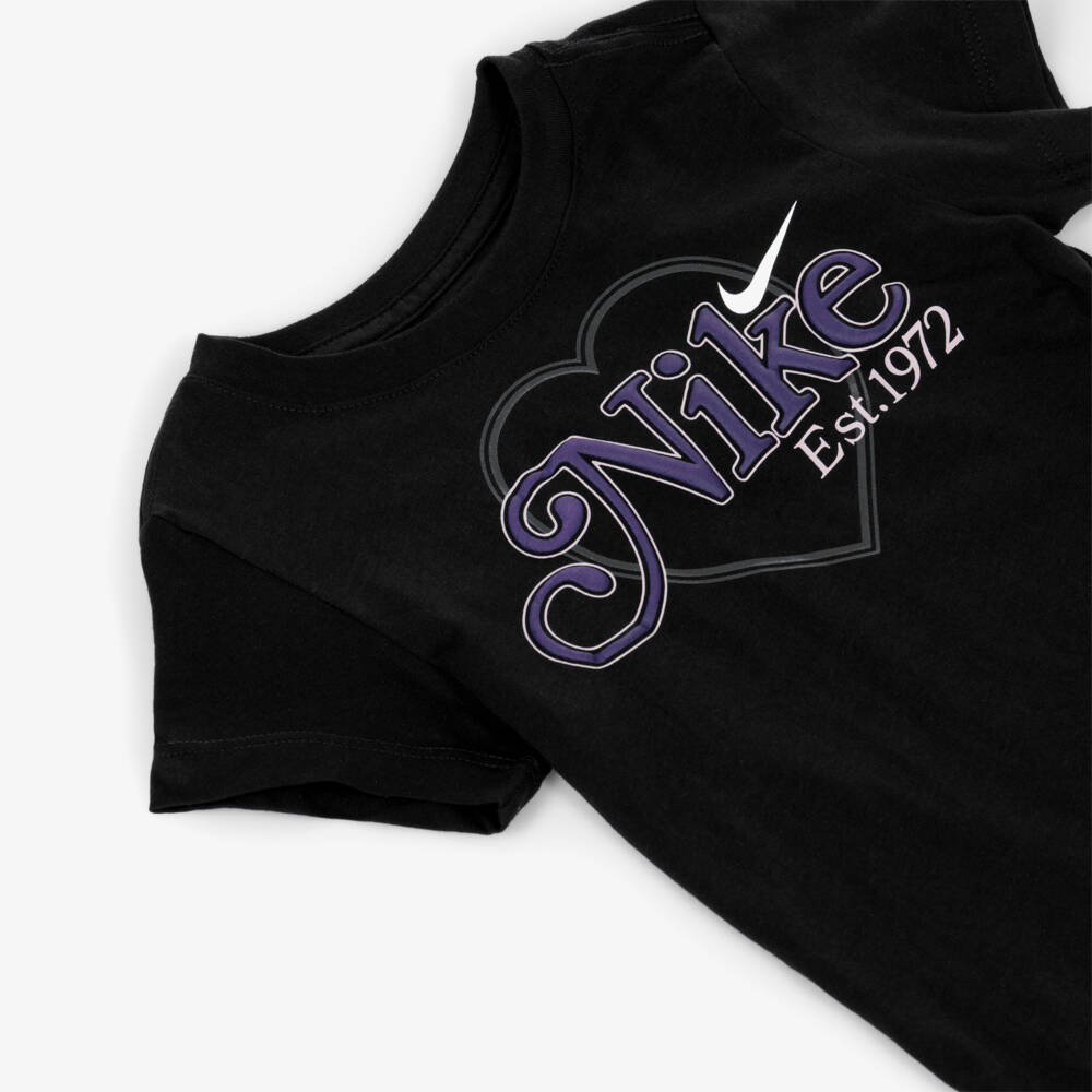Nike-Girls Black Heart Graphic Tee | Childrensalon Outlet