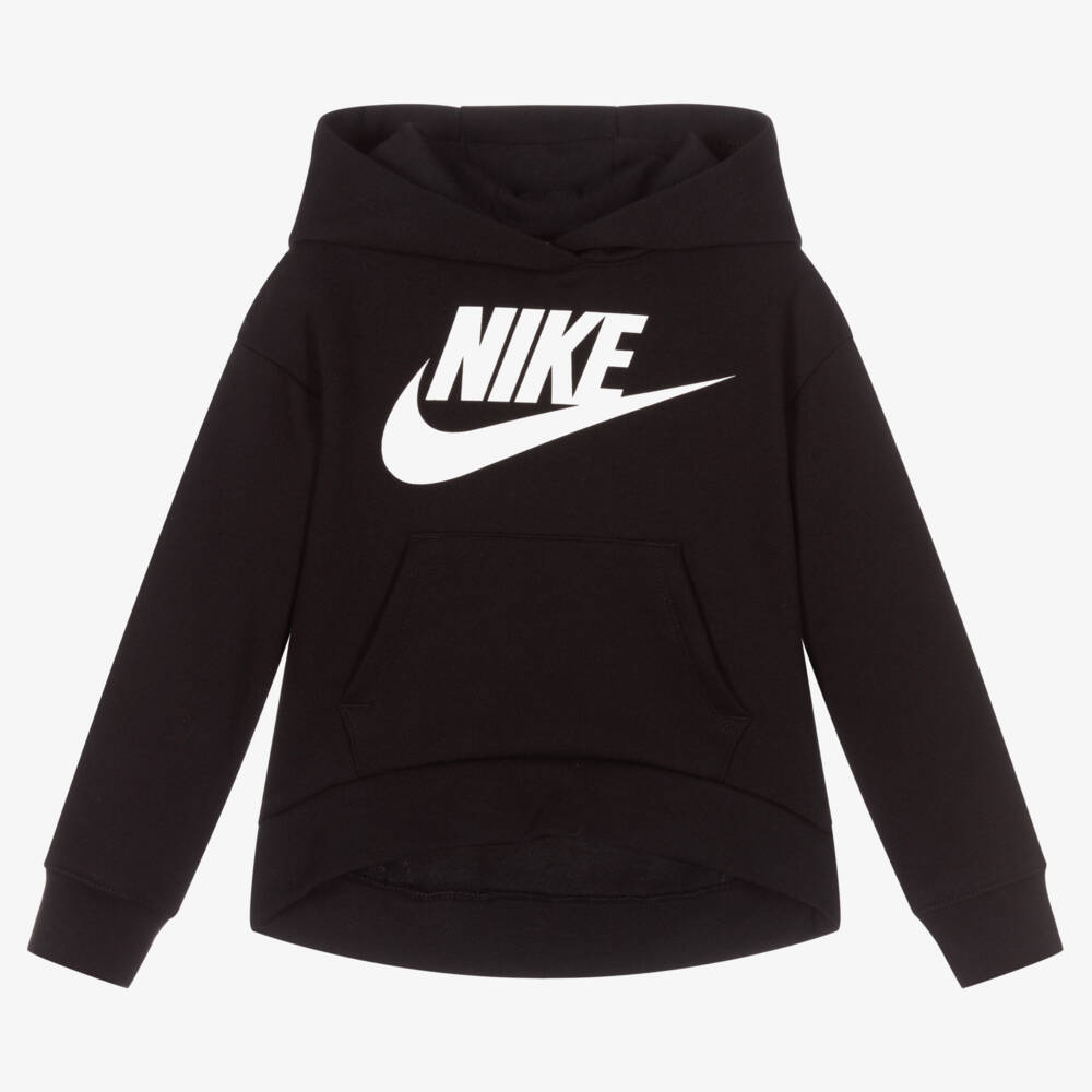 Nike-Girls Black Logo Hoodie | Childrensalon Outlet
