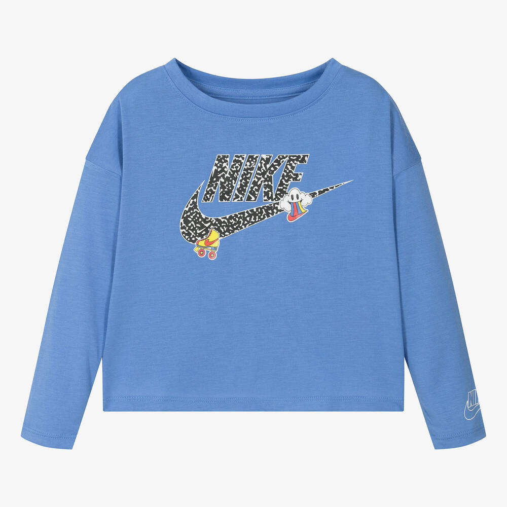 Nike - Haut bleu nuage Swoosh fille | Childrensalon