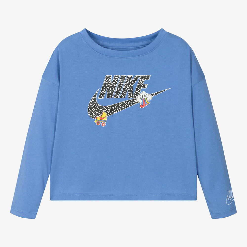 Nike - Girls Blue Cloud Swoosh Top | Childrensalon