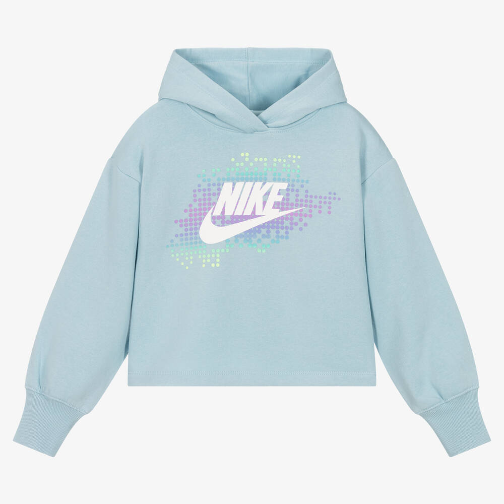 Nike - Sweat à capuche bleu fille  | Childrensalon