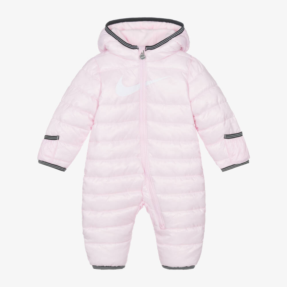 Nike-Girls Cozy Pink Logo Snowsuit | Childrensalon Outlet