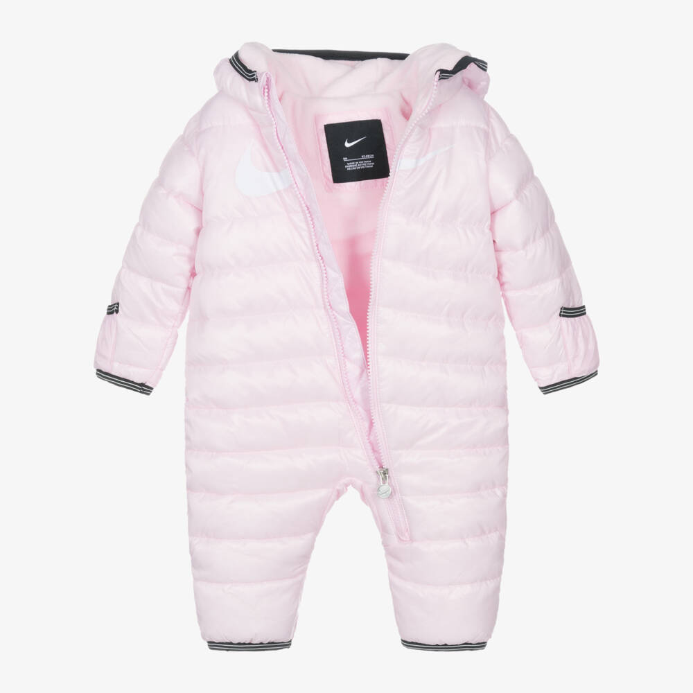 Nike-Girls Cozy Pink Logo Snowsuit | Childrensalon Outlet