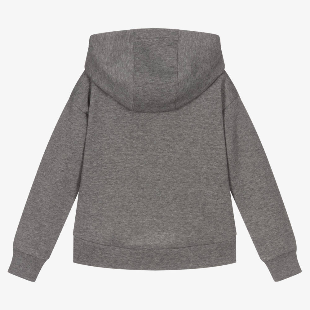 Nike-Girls Grey Zip-Up Hooded Top | Childrensalon Outlet