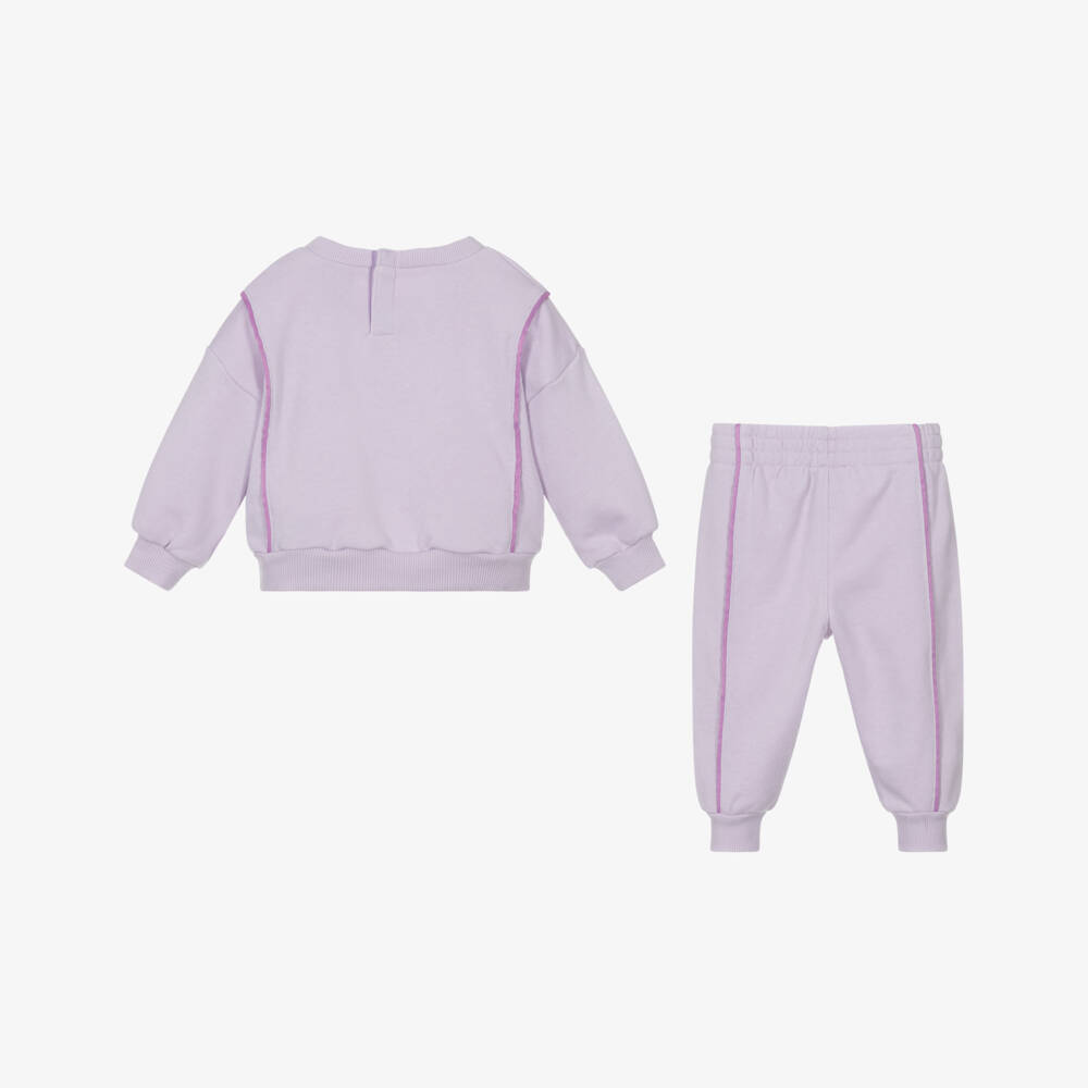 Nike-Girls Lilac Cotton Blend Tracksuit | Childrensalon Outlet