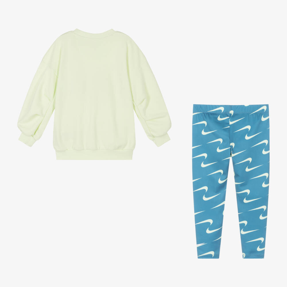Nike-Girls Lime and Blue Outfit Set | Childrensalon Outlet