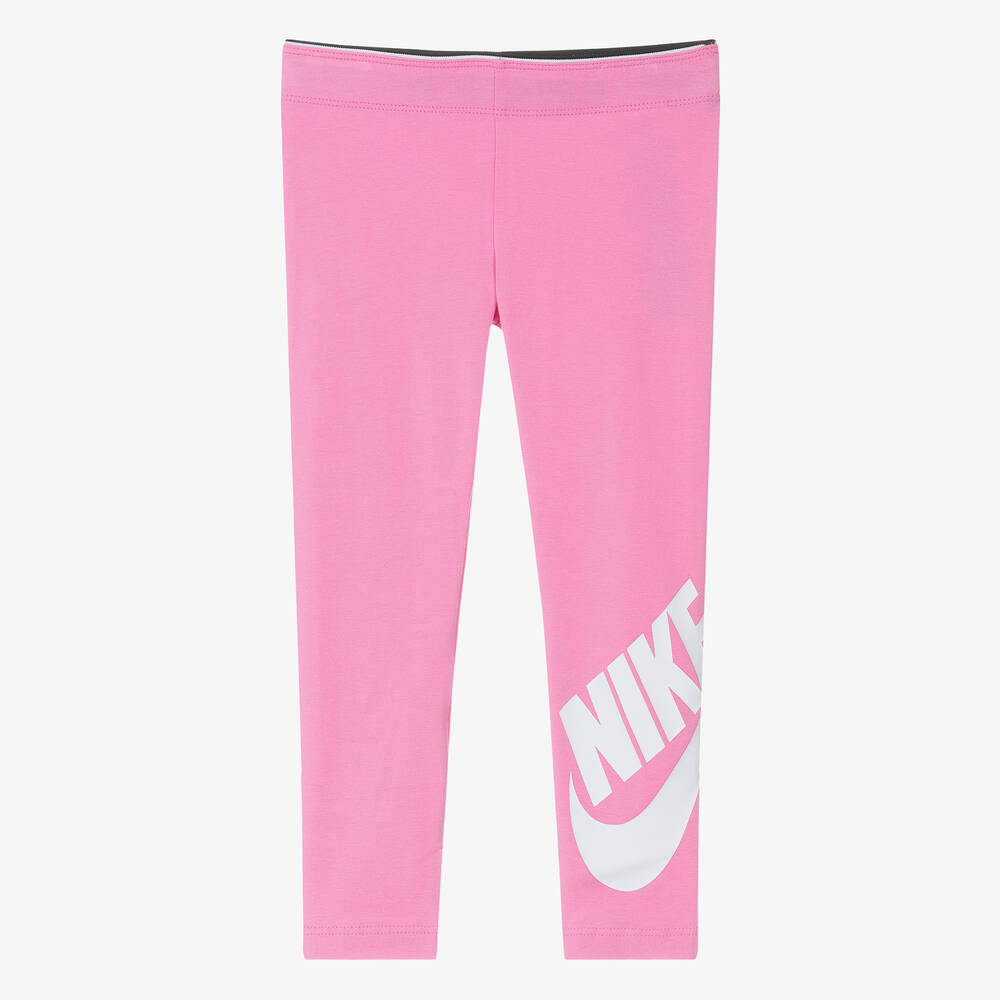 Nike - Girls Pink Cotton Leggings | Childrensalon
