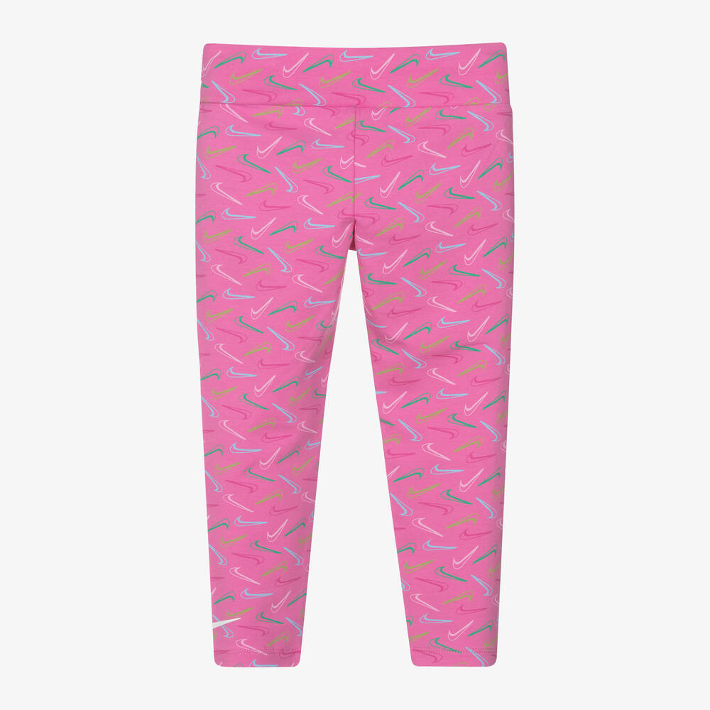 Nike-Girls Pink Cotton Leggings | Childrensalon Outlet