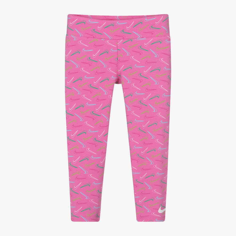 Nike-Girls Pink Cotton Leggings | Childrensalon Outlet
