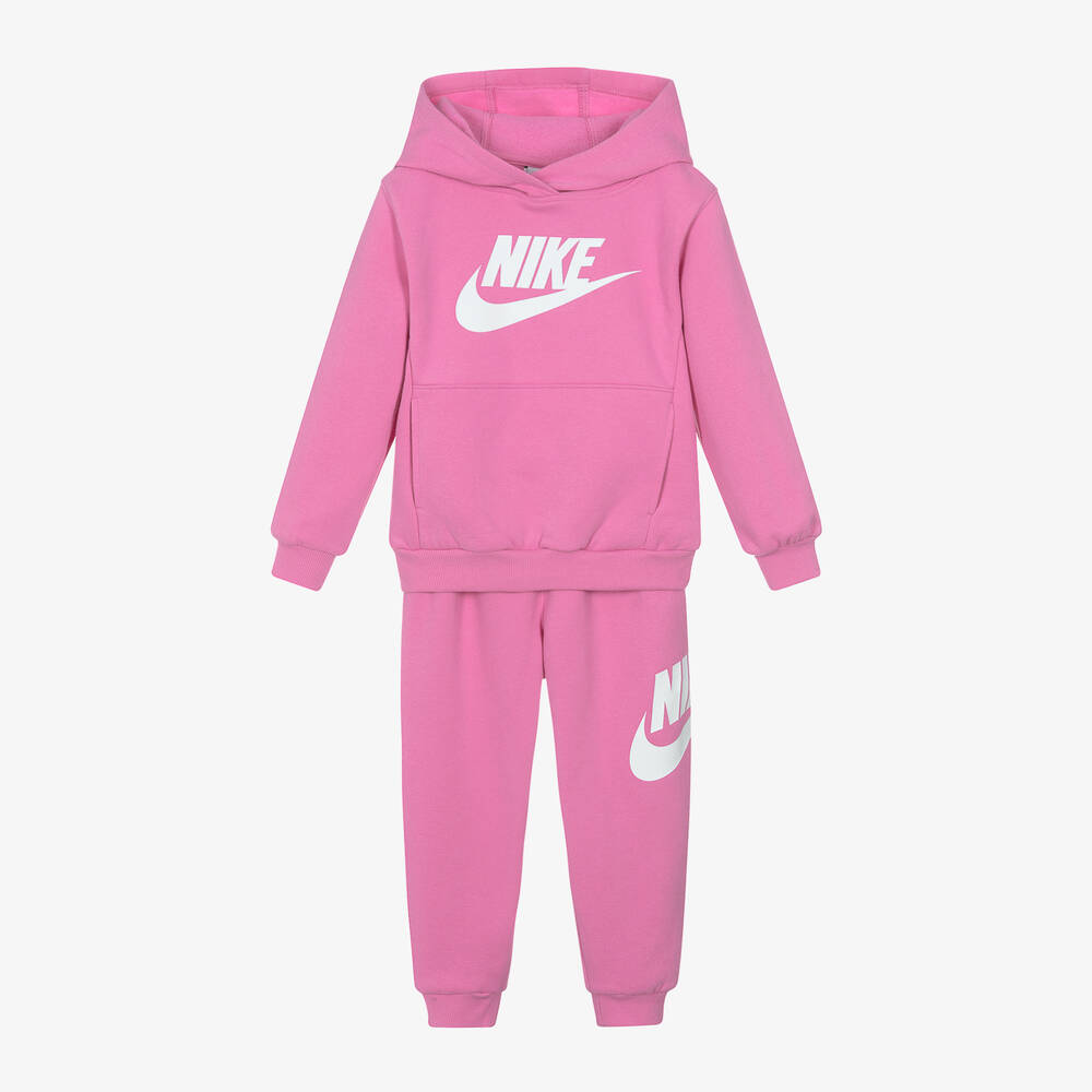 Nike-بدلة رياضية قطن جيرسي لون زهري للبنات | Childrensalon Outlet