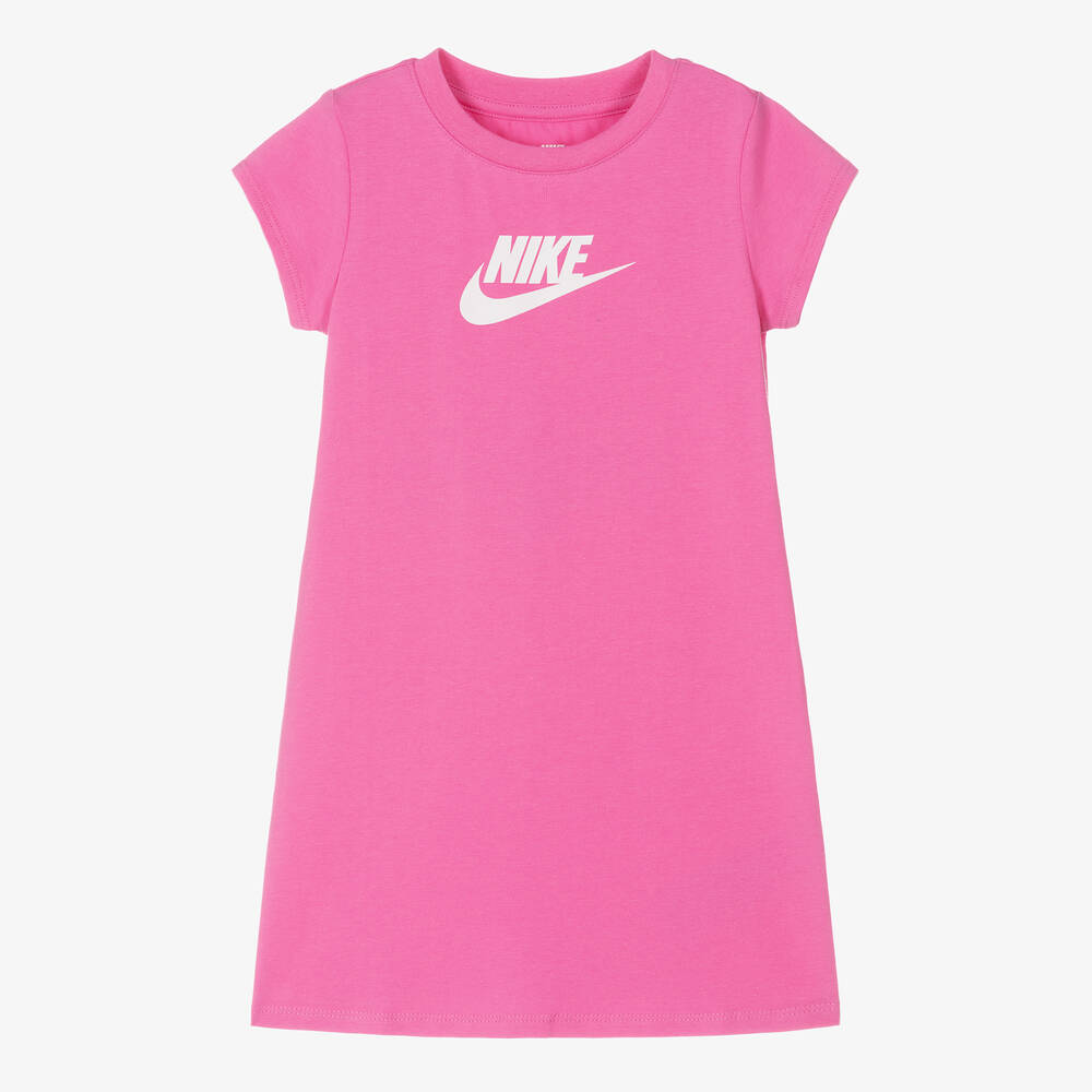 Nike - Girls Pink Cotton T-Shirt Dress | Childrensalon