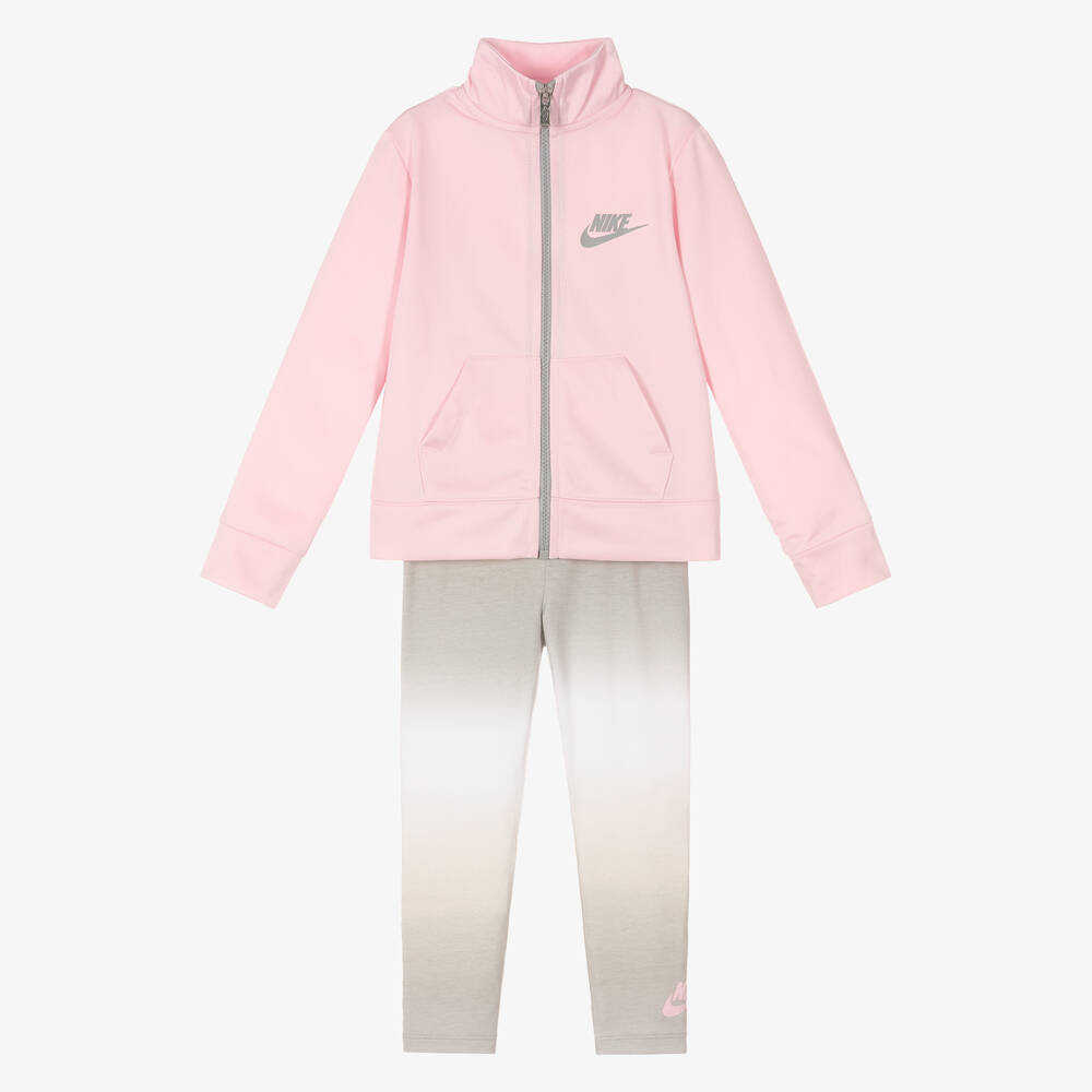 Nike - Girls Pink & Grey Leggings Set