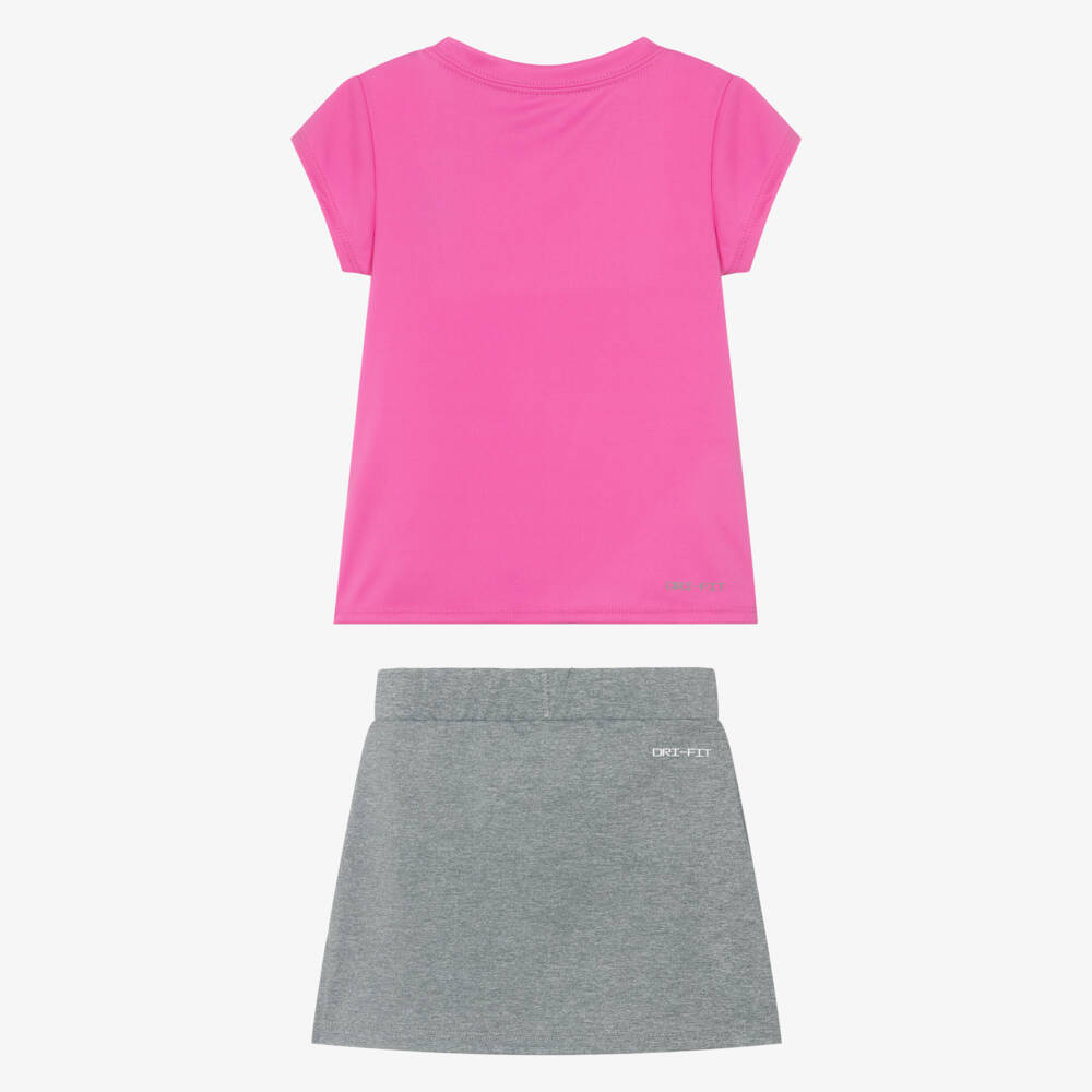 Nike-Комплект юбка с логотипом розовый и серый для девочек | Childrensalon Outlet