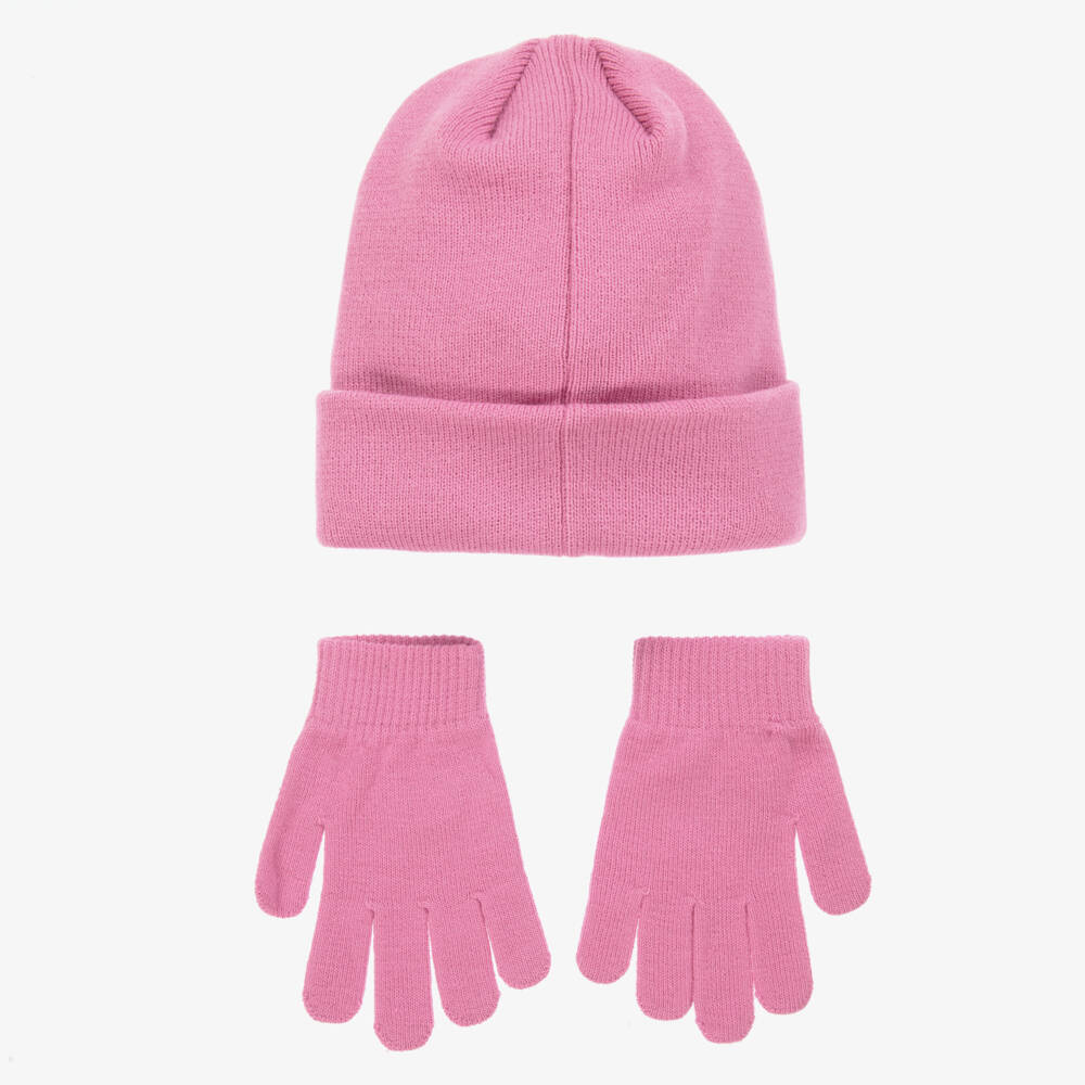Nike-Girls Pink Knit Hat and Glove Duo | Childrensalon Outlet