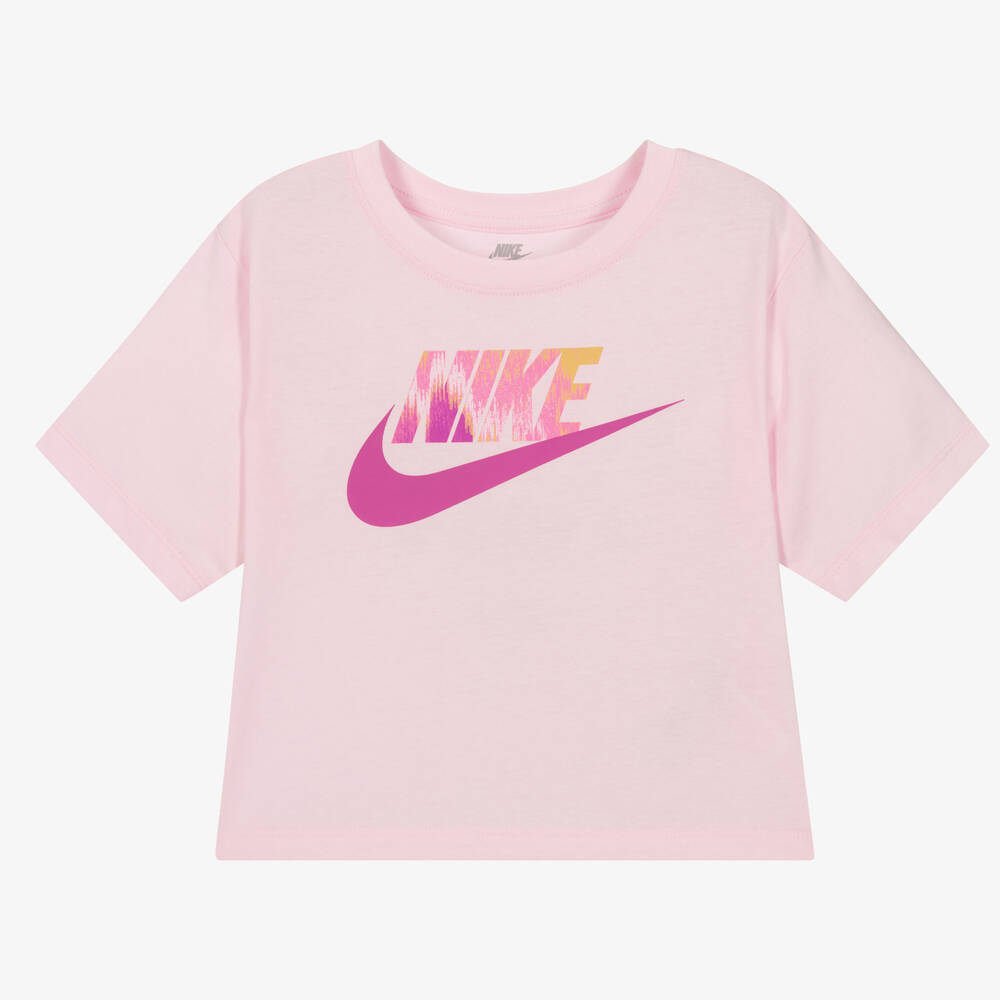 Nike - Rosa Baumwoll-T-Shirt für Mädchen  | Childrensalon