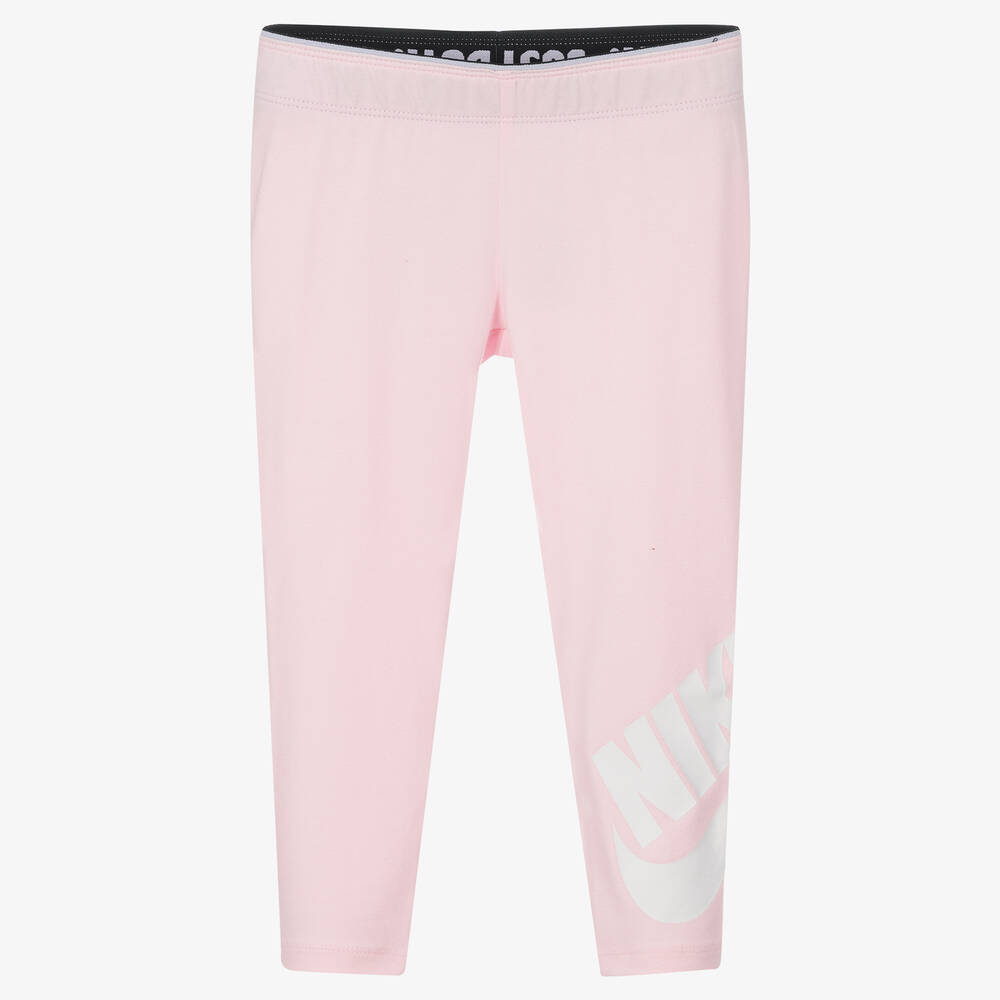 Nike - Girls Pink Logo Leggings | Childrensalon