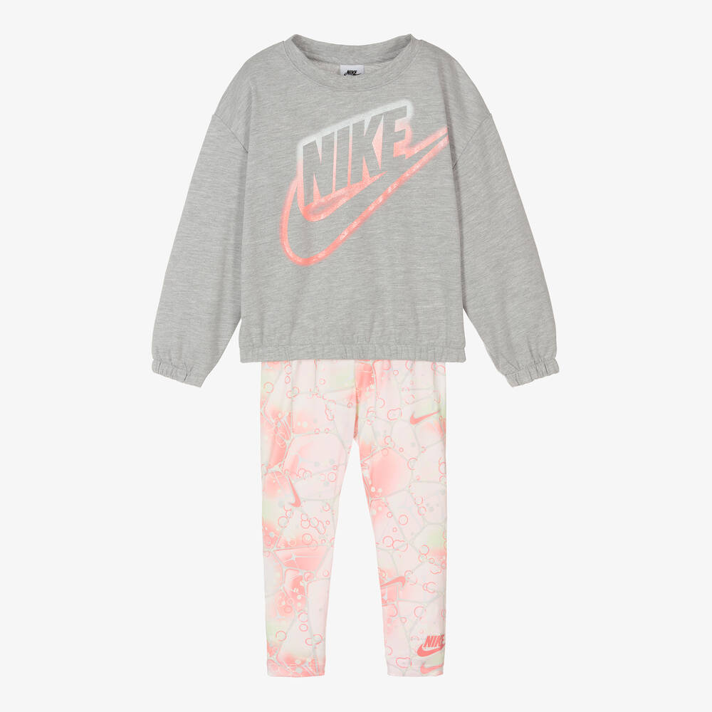 Nike - Girls Pink Logo Leggings Set | Childrensalon