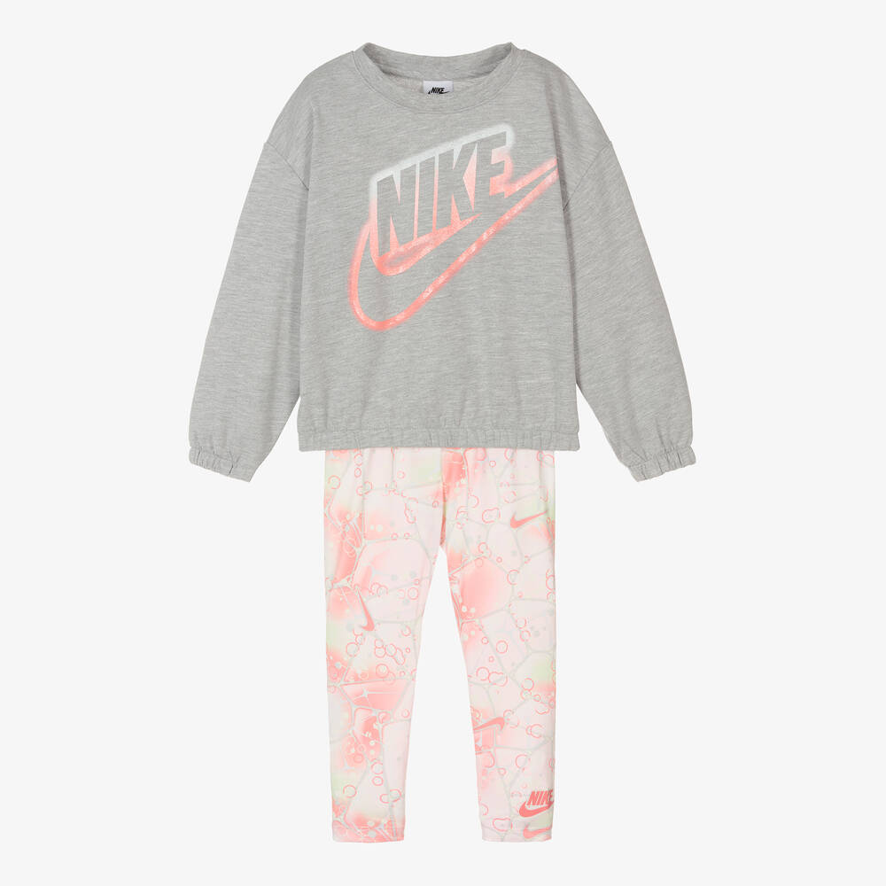 Grey and pink nike leggings shop