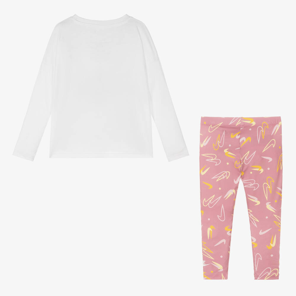 Nike - Girls Pink Logo Leggings Set | Childrensalon Outlet