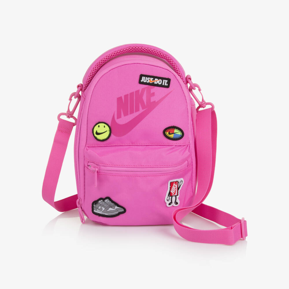 Nike-Girls Pink Logo Patch Lunch Bag (27cm) | Childrensalon Outlet