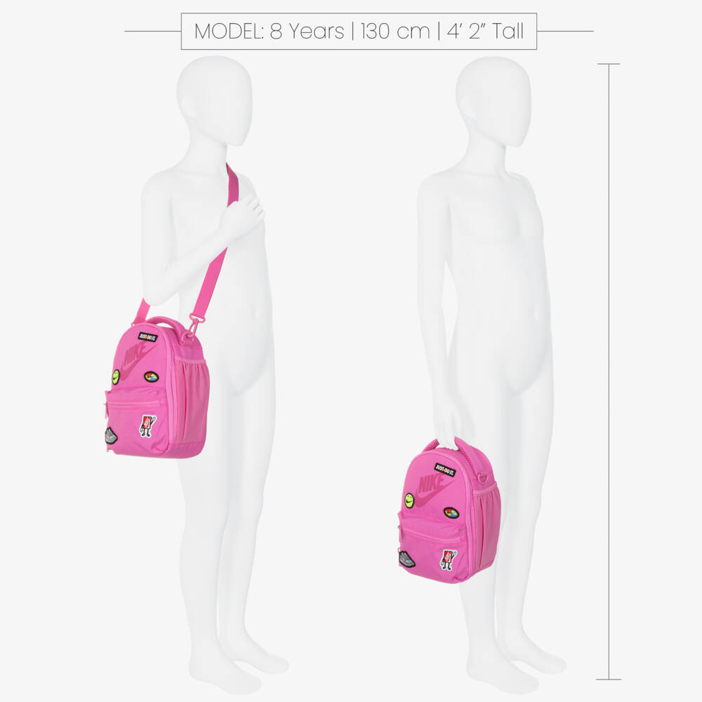 Nike-Girls Pink Logo Patch Lunch Bag (27cm) | Childrensalon Outlet