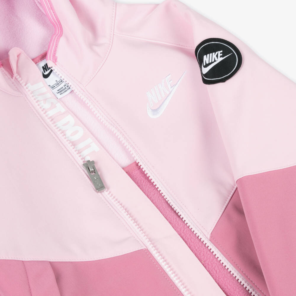 Nike-Girls Pink Logo Softshell Jacket | Childrensalon Outlet