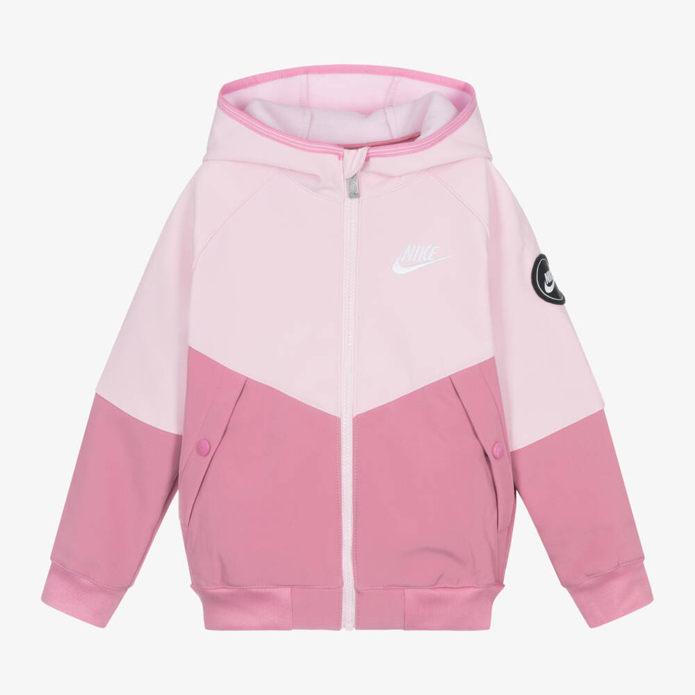 Nike-Girls Pink Logo Softshell Jacket | Childrensalon Outlet