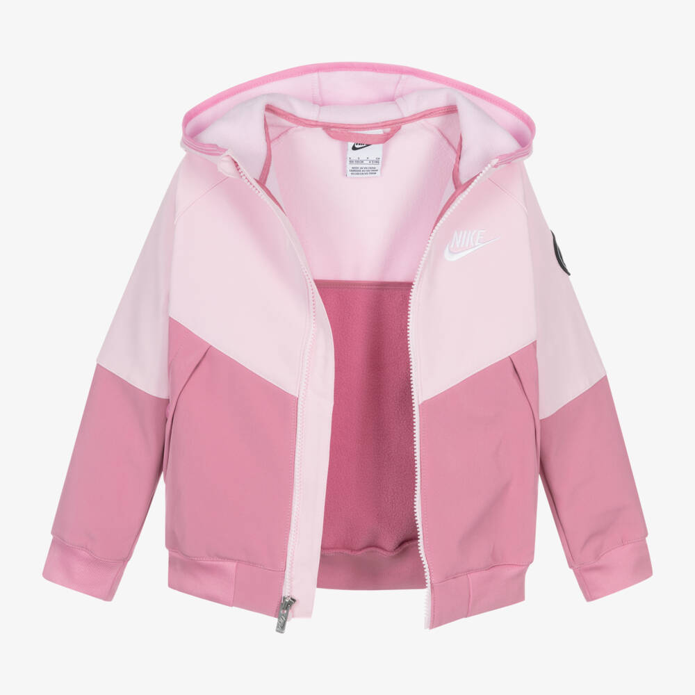 Nike-Girls Pink Logo Softshell Jacket | Childrensalon Outlet