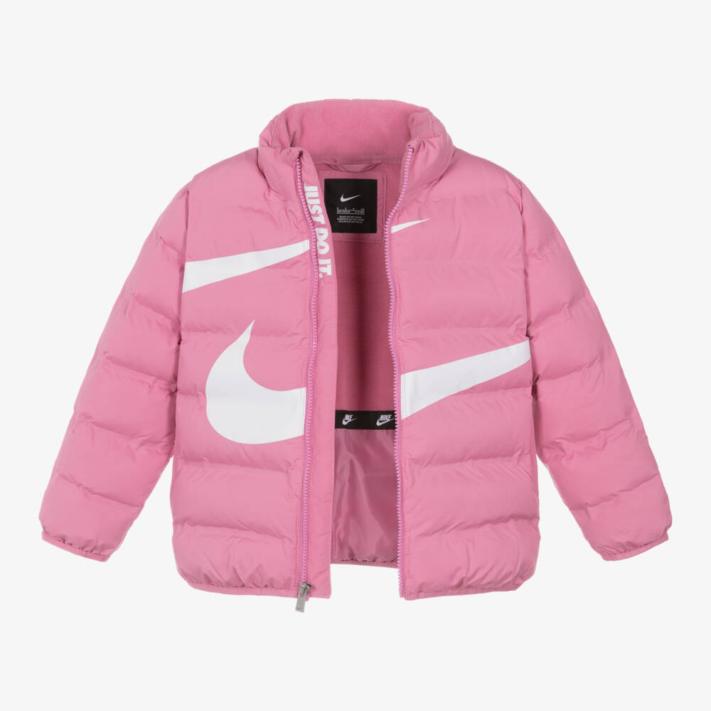 Nike-Girls Pink Quilted Jacket | Childrensalon Outlet