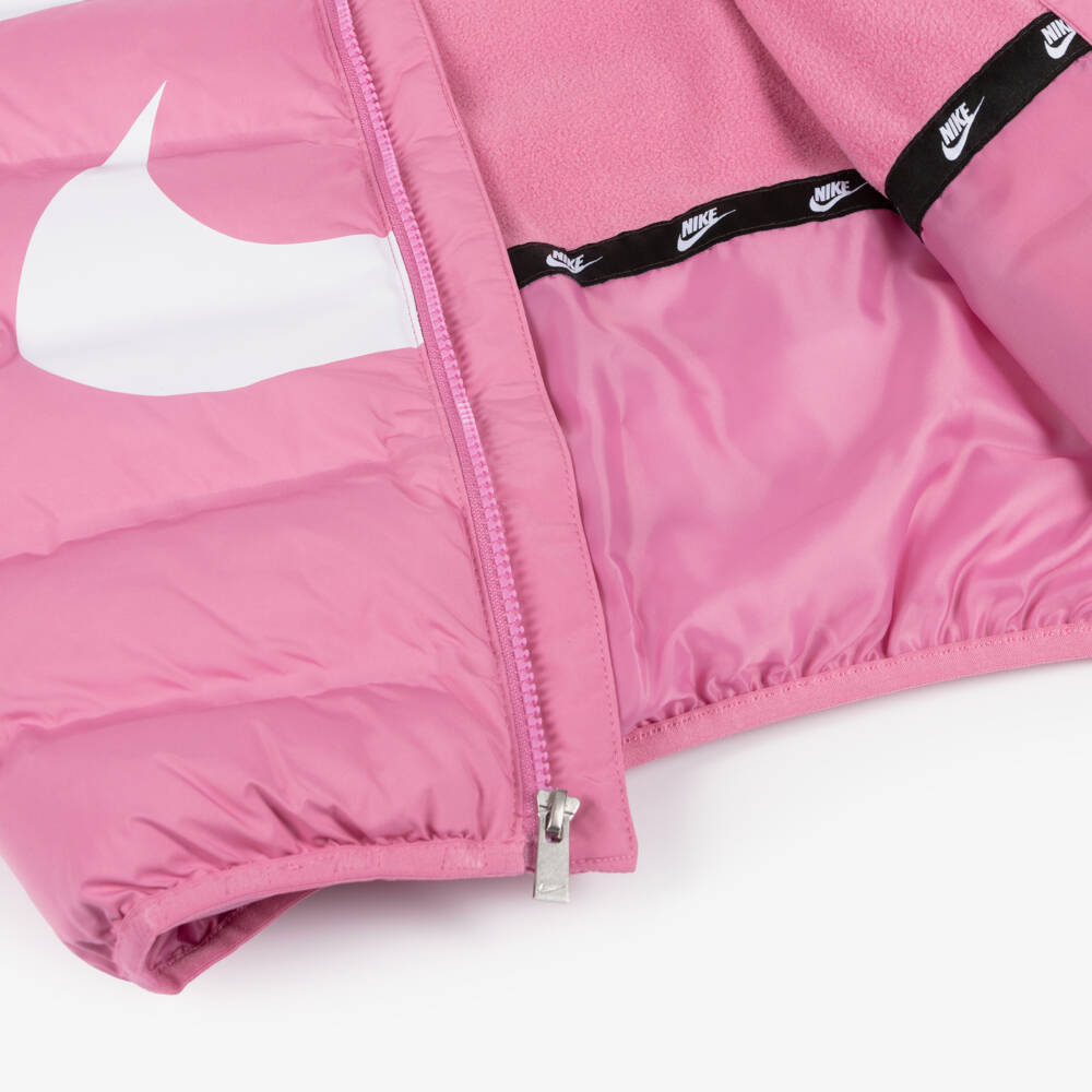 Nike-Girls Pink Quilted Jacket | Childrensalon Outlet