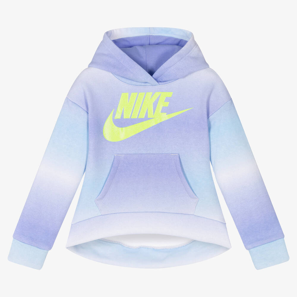 Nike - توب هودي قطن جيرسي لون بنفسجي وأزرق للبنات | Childrensalon