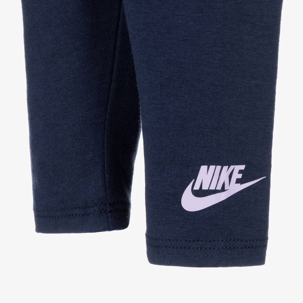 Nike-Girls Purple Cotton Babysuit Set | Childrensalon Outlet