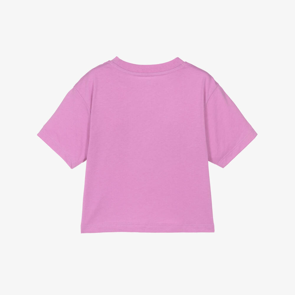 Nike-Girls Purple Jersey Boxy T-Shirt with Swoosh Logo | Childrensalon Outlet