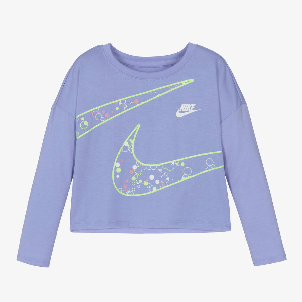 Nike - Girls Purple Shimmer Logo Top | Childrensalon