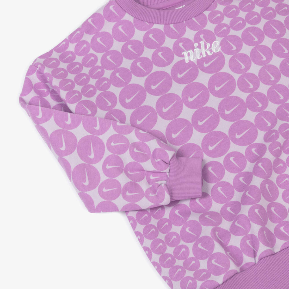 Nike-Girls Purple Swoosh Emblem Top | Childrensalon Outlet