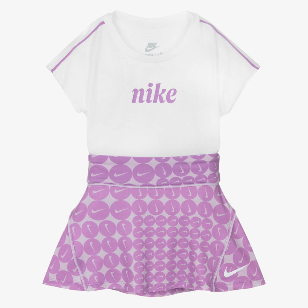 Nike-Girls Sporty Purple Skirt Ensemble | Childrensalon Outlet