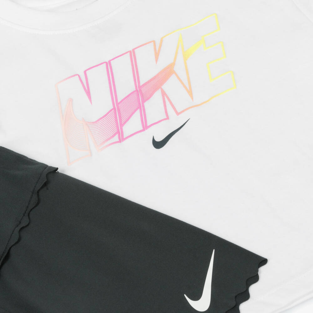 Nike-Girls Sporty White & Grey Set | Childrensalon Outlet