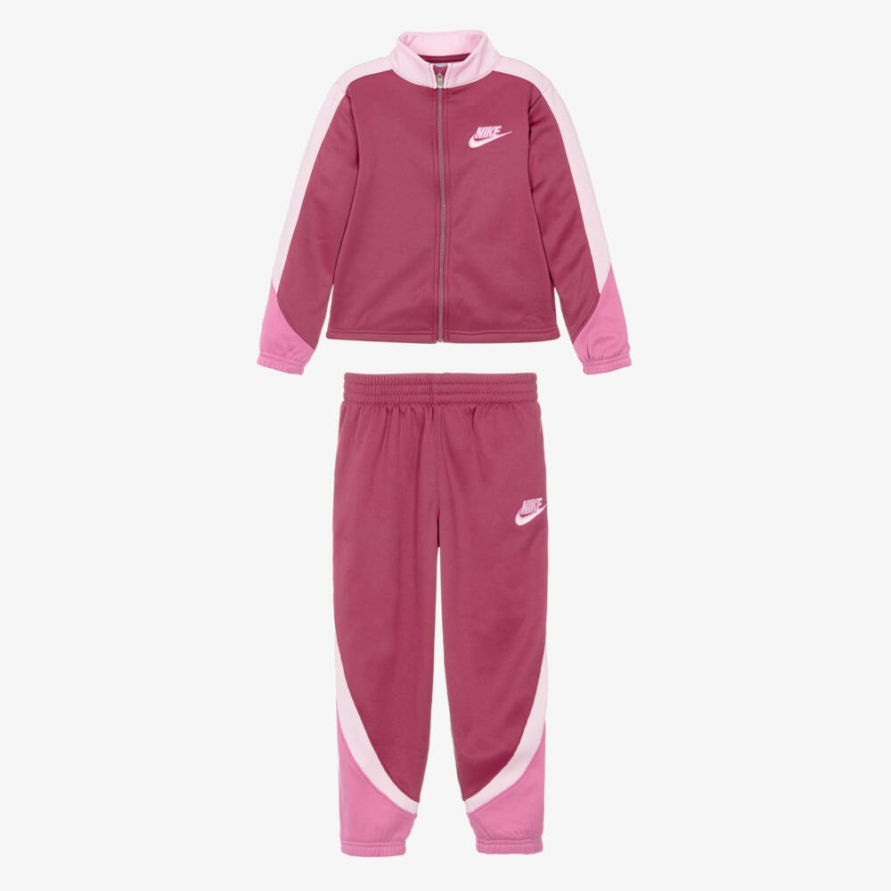 Nike-Girls Two-Tone Pink Tracksuit | Childrensalon Outlet