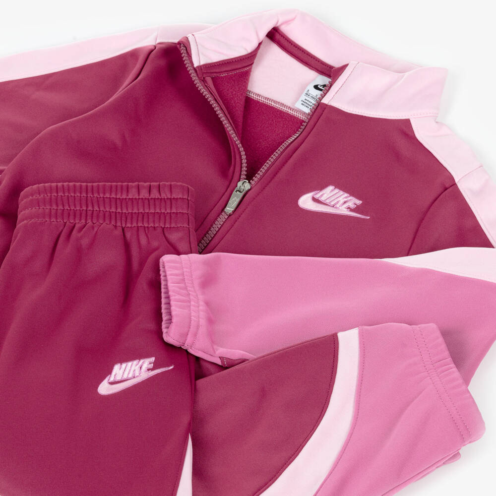 Nike-Girls Two-Tone Pink Tracksuit | Childrensalon Outlet