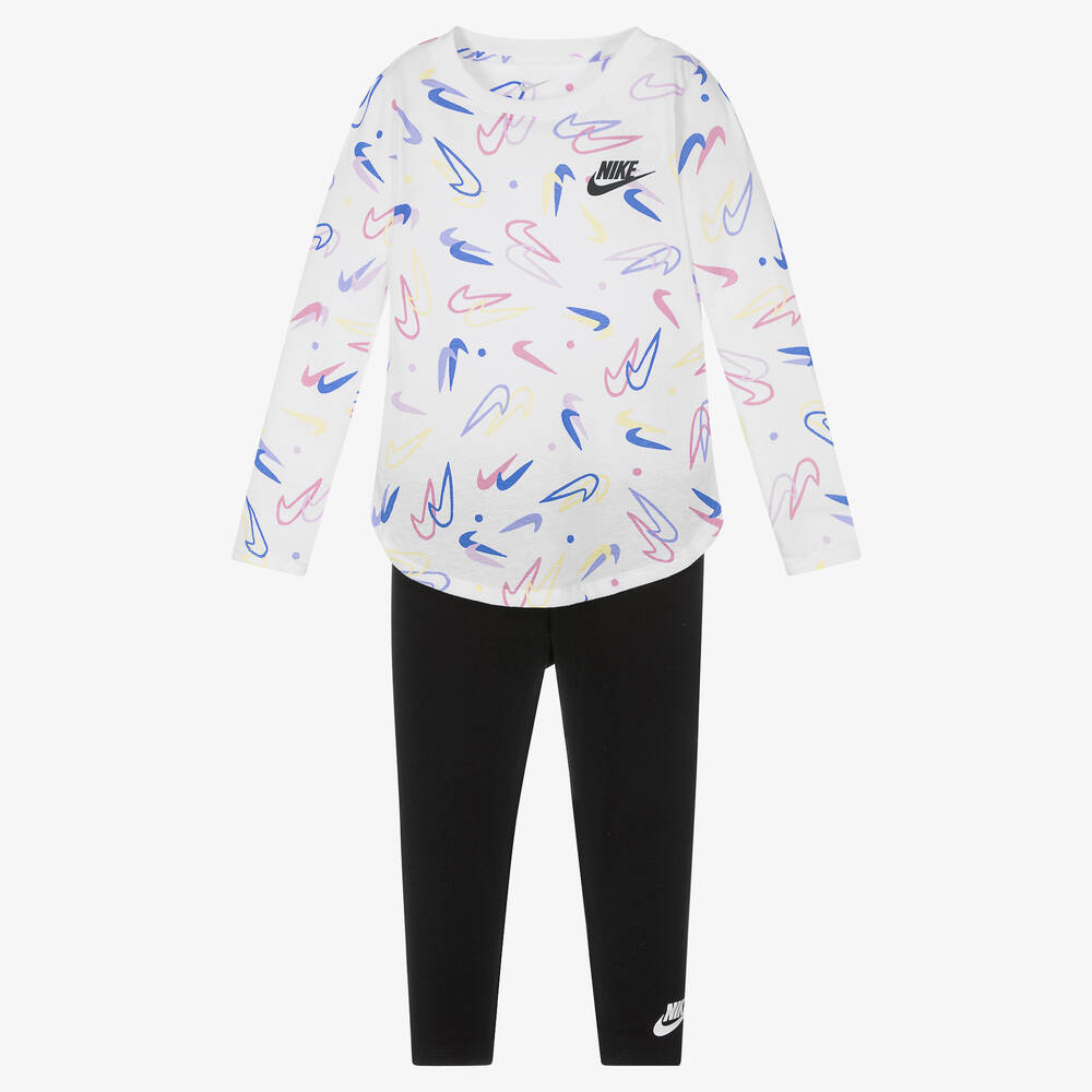 Nike - Ensemble legging blanc noir fille | Childrensalon