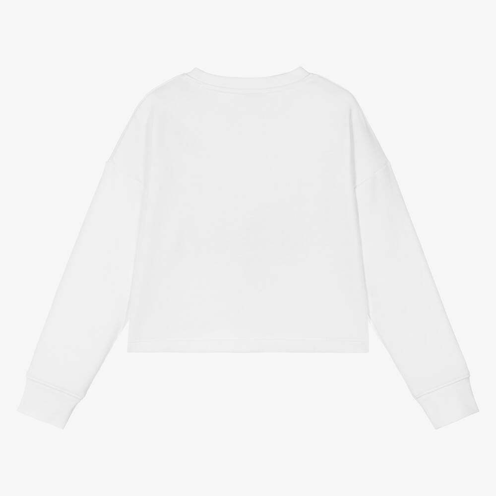 Nike Girls White Logo Sweatshirt Childrensalon Outlet