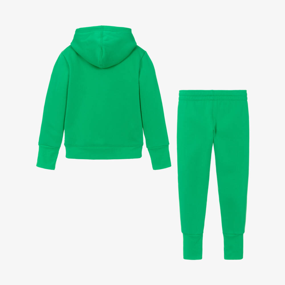 Nike-Green Hooded Swoosh Logo Tracksuit | Childrensalon Outlet