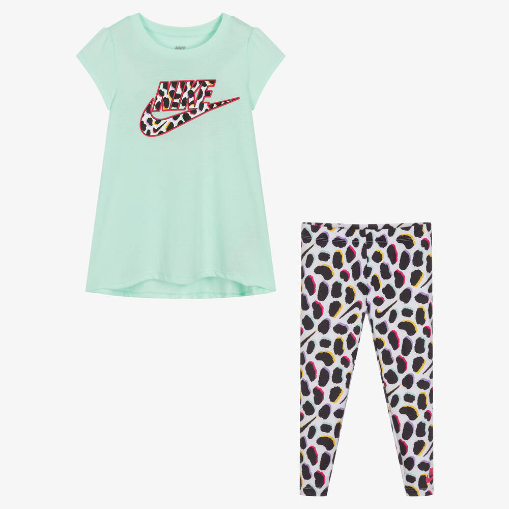 Nike-Green & White Leggings Set | Childrensalon Outlet